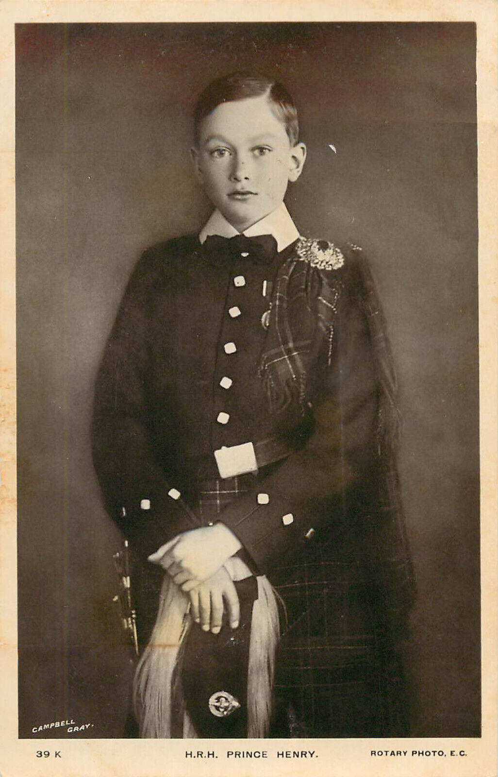 RPPC Postcard Prince Henry, Duke of Gloucester in Tartan Rotograph Campbell Gray