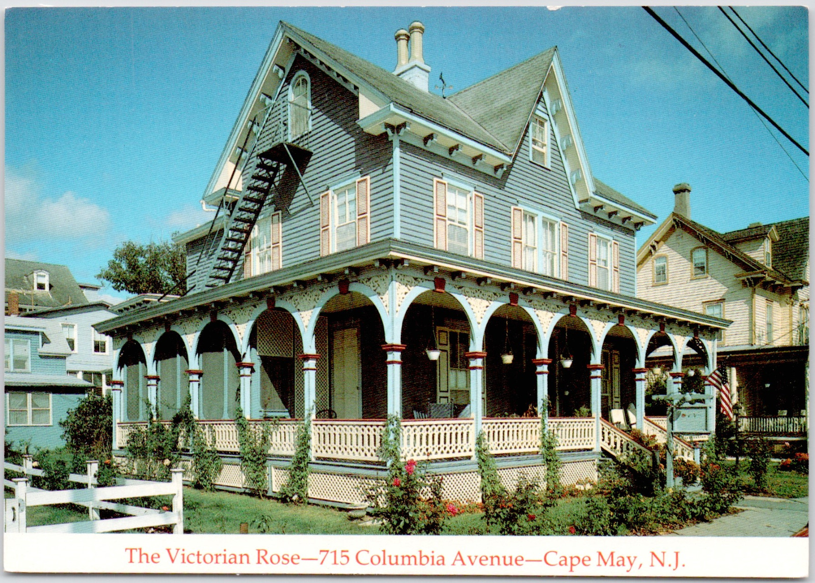 The Victorian Rose Cape May New Jersey Built 1872 Inn Breakfast Vintage Postcard