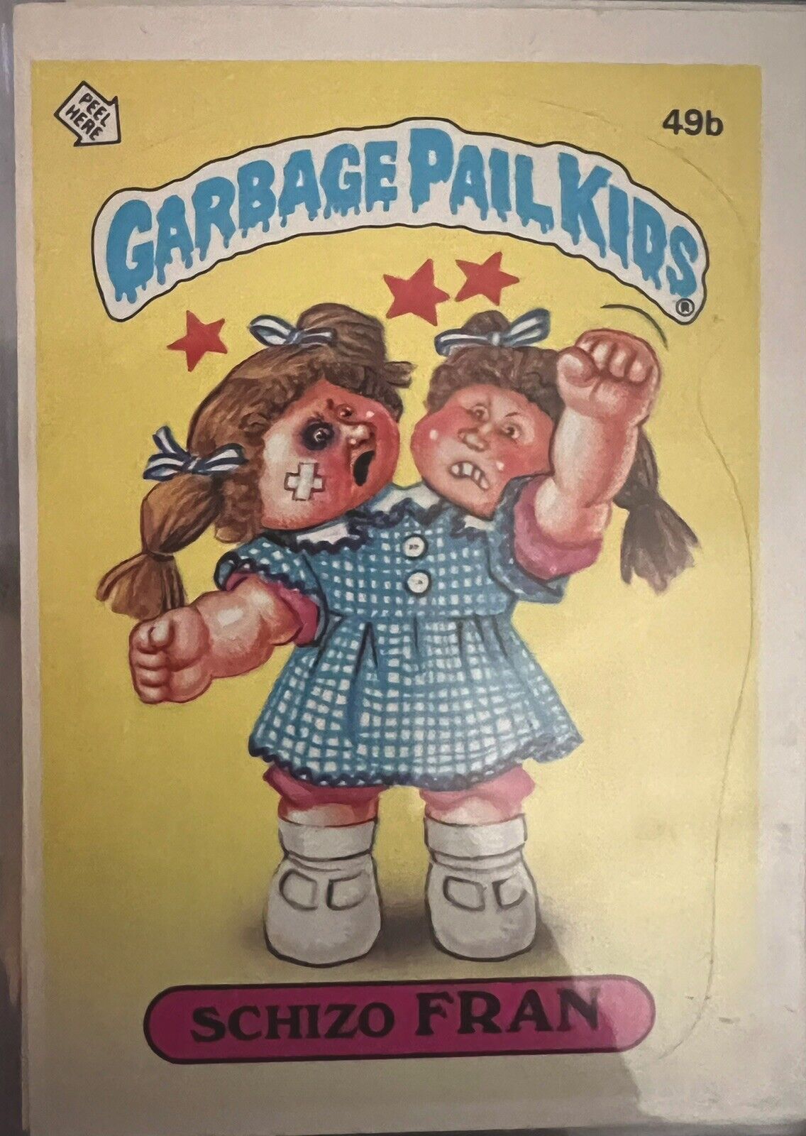 1985 Topps Garbage Pail Kids OS2 Series 2 Schizo Fran #49b GPK Trading Card