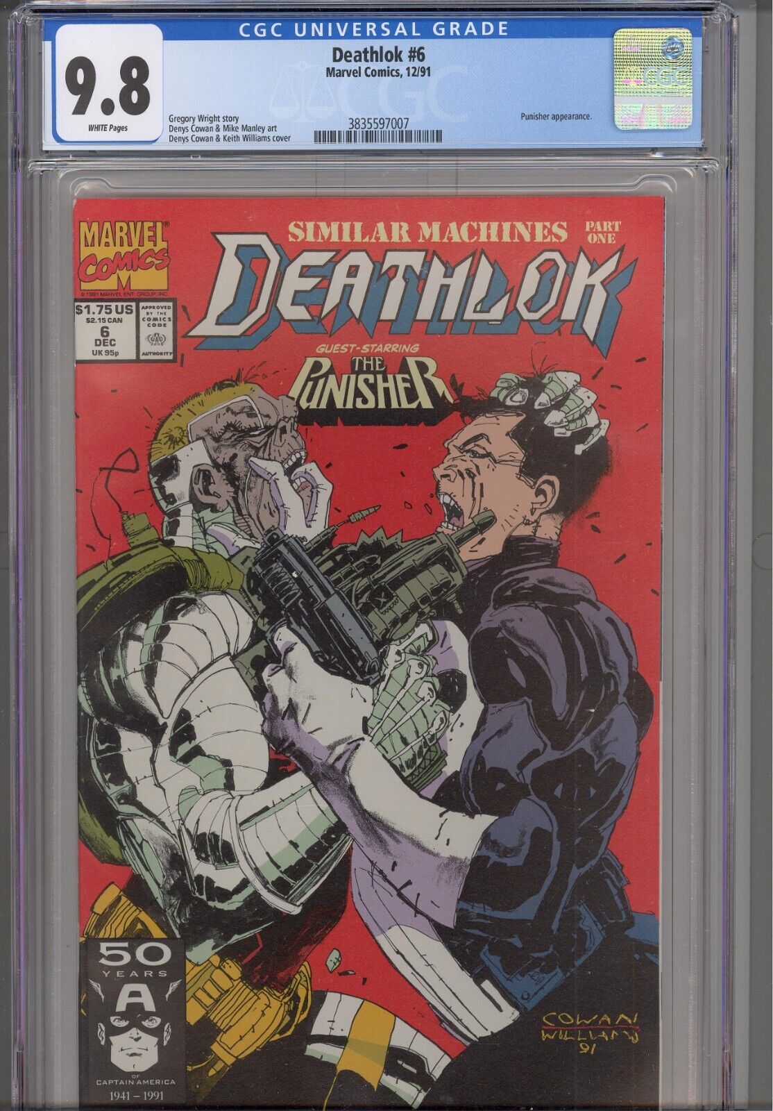 Deathlok #6 CGC 9.8 1991 Marvel Comics Keith Williams Cover Punisher App