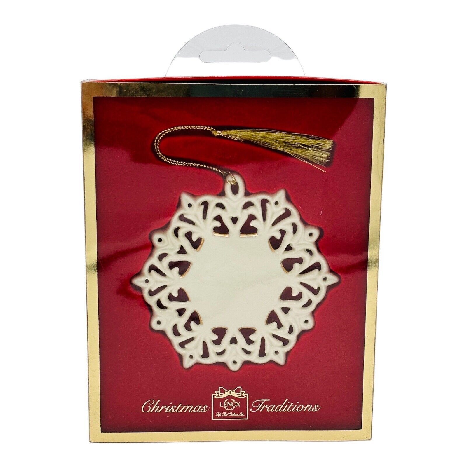 Lenox 2003 Holiday Cheer Snowflake Ornament Lace Porcelain Cut Out Medallion