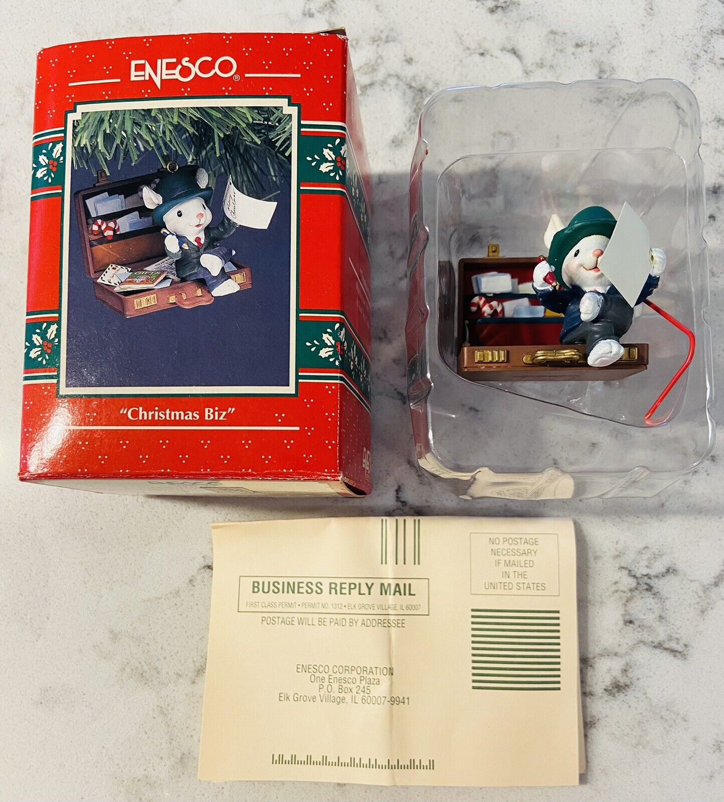 Vintage 1992 Enesco Christmas Biz Collectable Ornament #593168