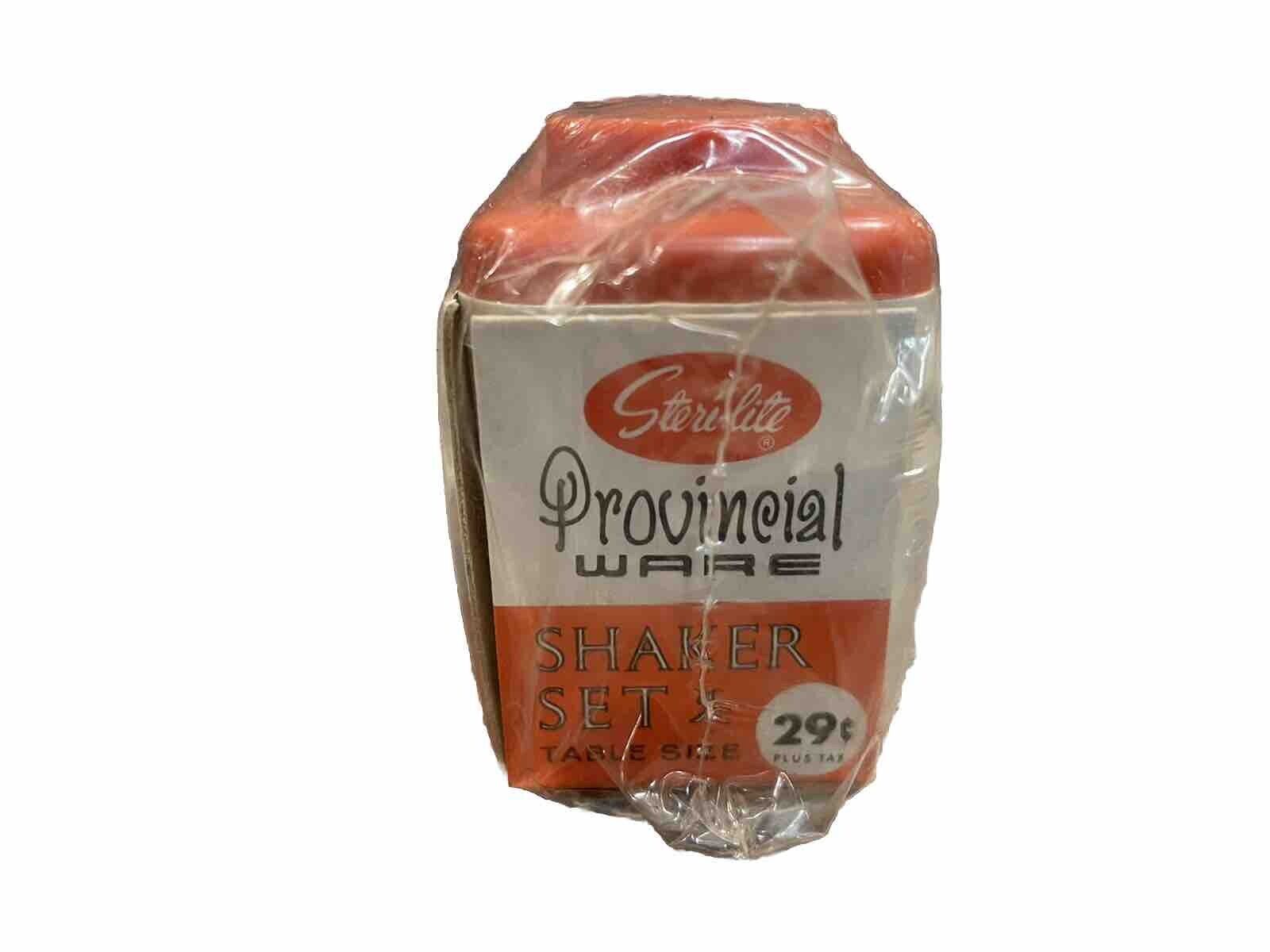 Sterilite Provincial Ware Shaker Set Vtg Salt Pepper Table Size USA 1950s UNUSED