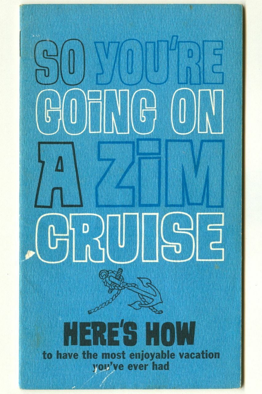 So You\'re Going on a ZIM CRUISE Rare Vintage Israeli ZIM LINES Travel Booklet