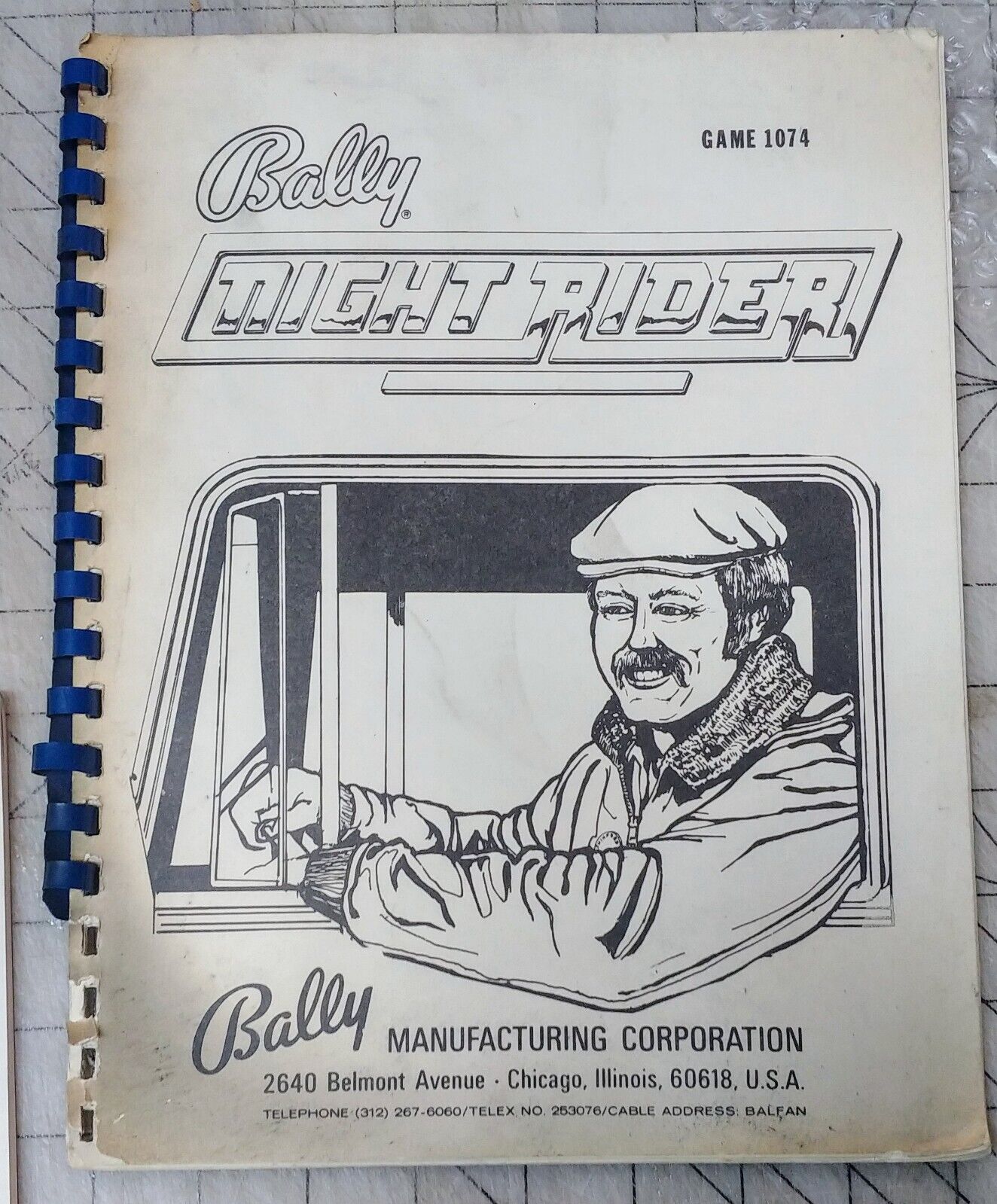 Bally NIGHT RIDER Pinball Machine Manual - good used original