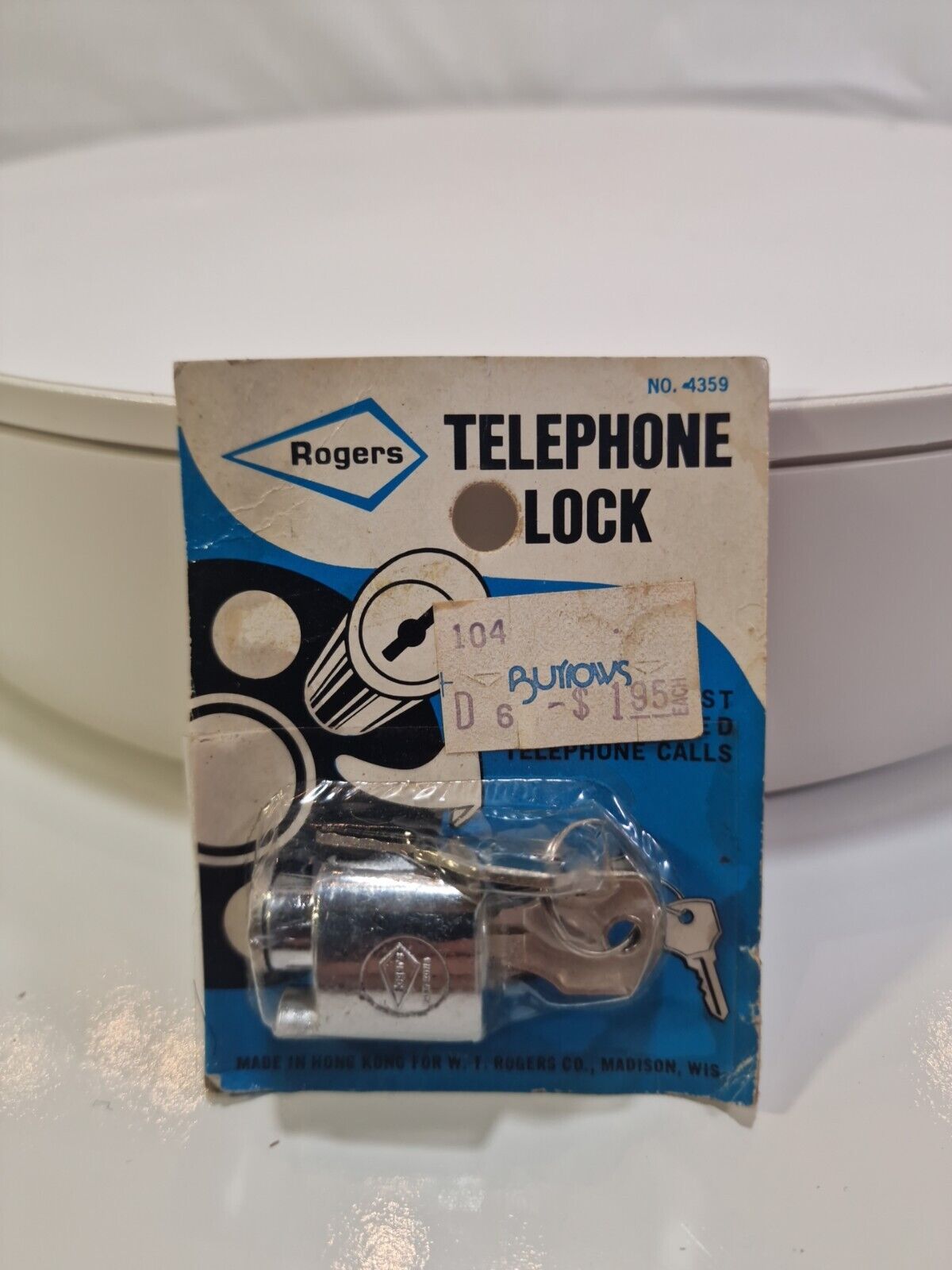 Vintage Rogers Telephone Lock Rotary Dial Lock / Key, A8