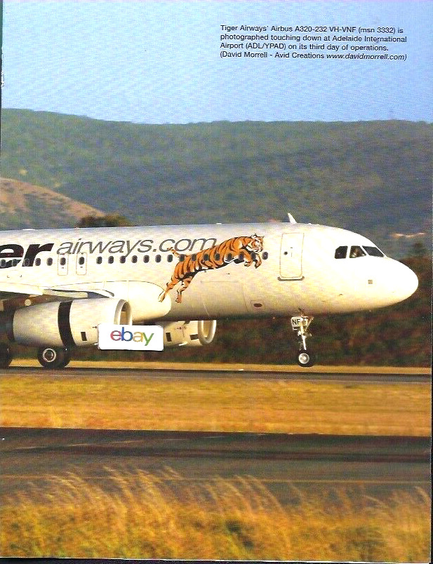 TIGER AIRWAYS SINGAPORE AIRBUS A320-232 #VH-VNF 2 PG AIRLINERS PICTURE 2008