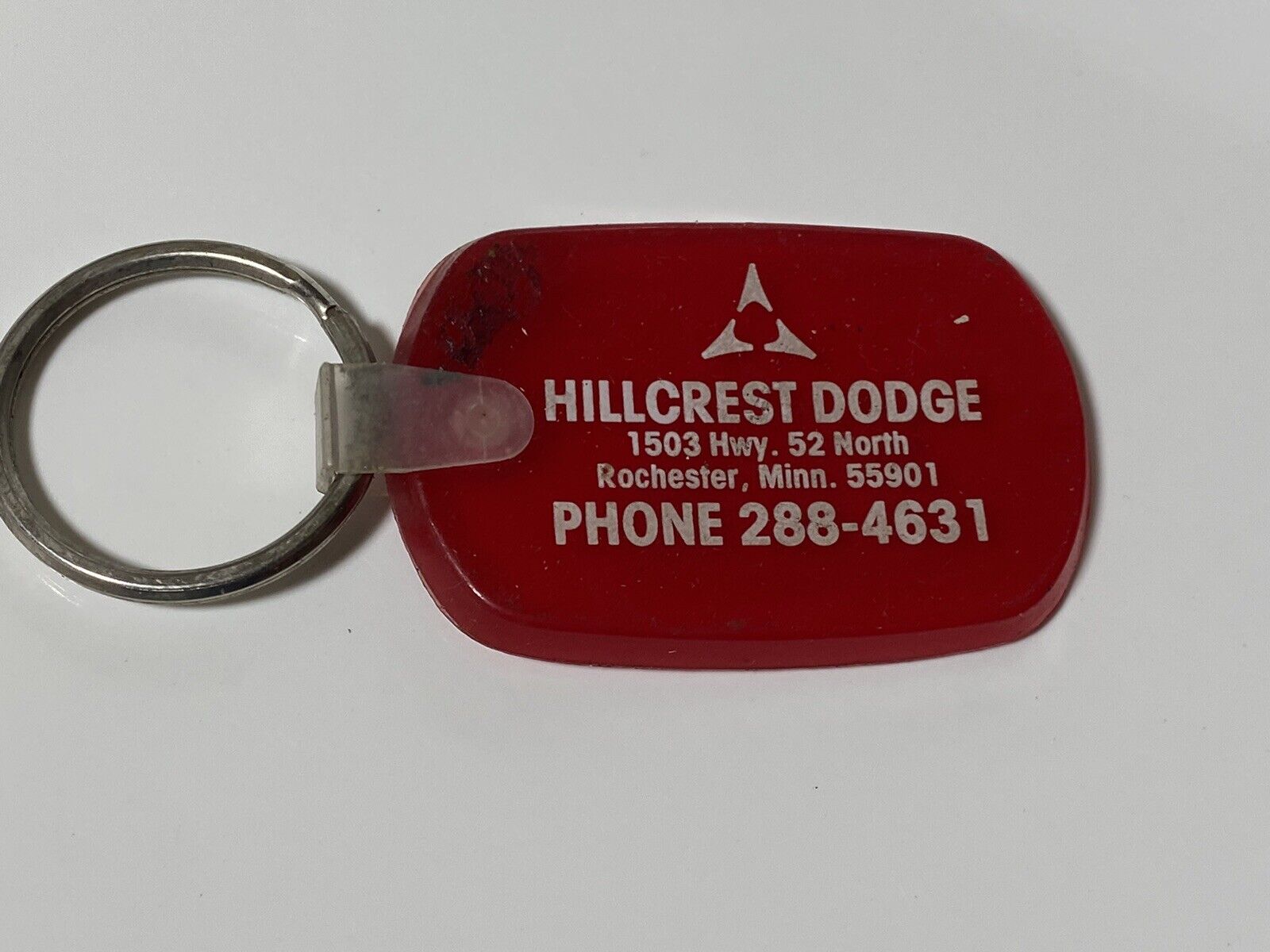 Vintage Hillcrest Dodge Rochester MN Dealership Auto Car Dealer Rubber Keychain