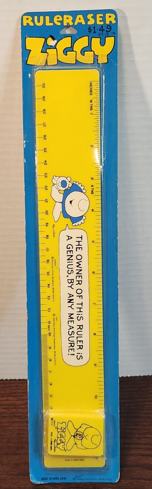 Vintage 1970s Ziggy Ruleraser Universal Press Syndicate Yellow Ruler NEW