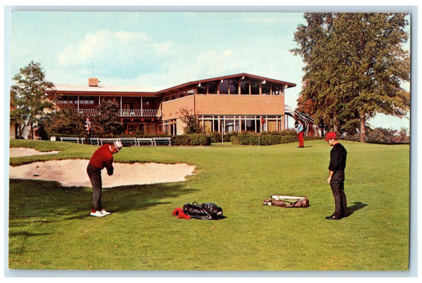 c1950\'s Firestone Country Club Akron Ohio OH Playing Golf Vintage Postcard