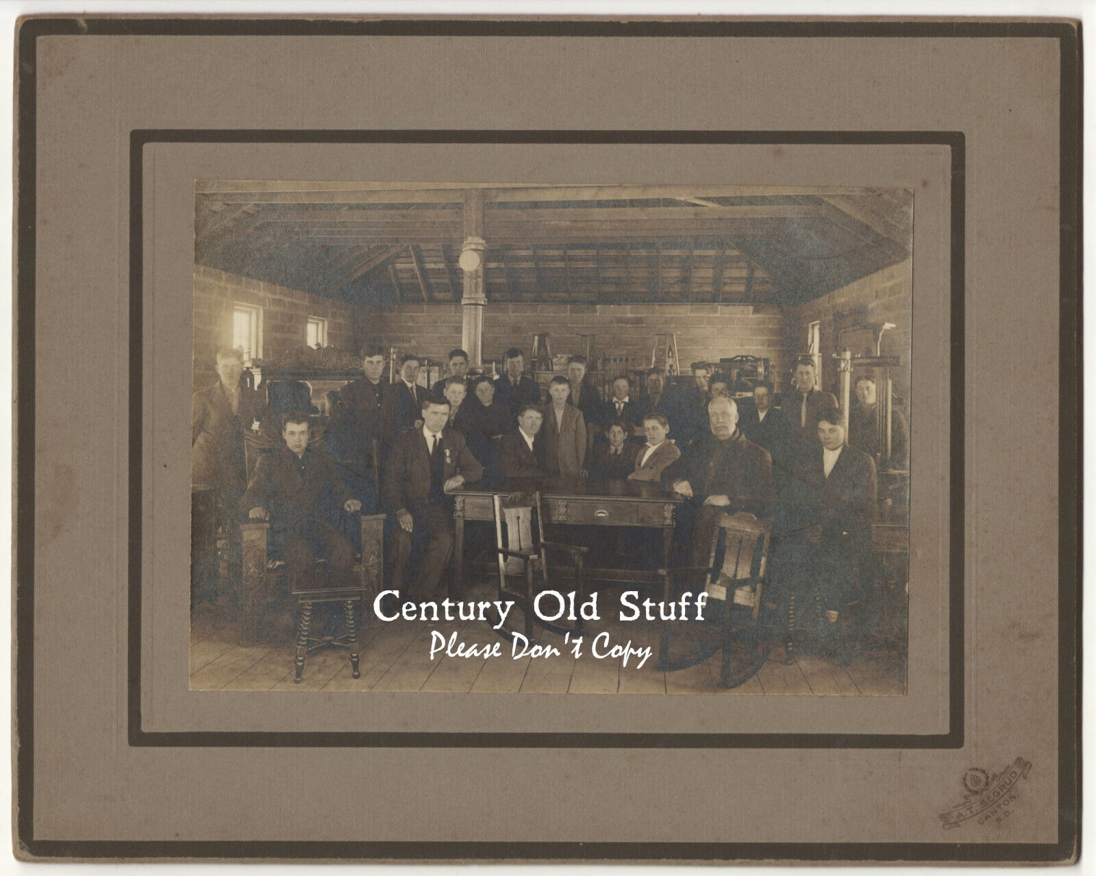 Canton, South Dakota - Cabinet Card Photo, Furniture Store or Warehouse  SD
