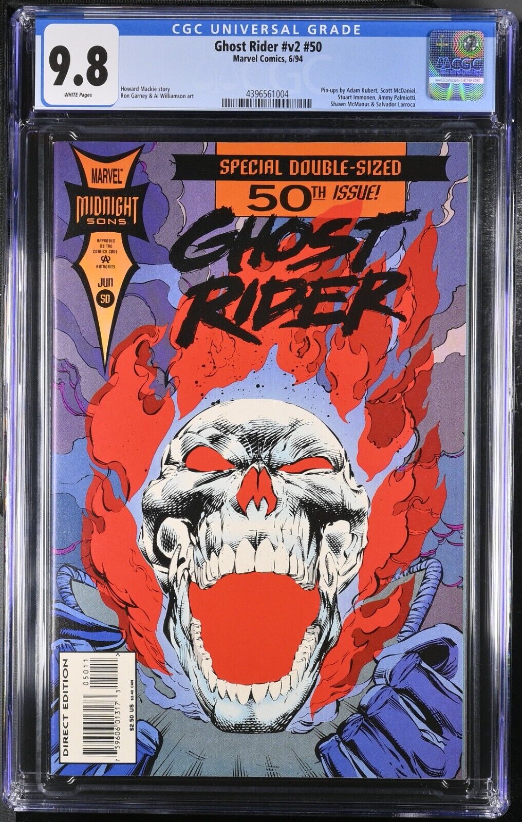 Ghost Rider v2 #50 CGC 9.8 NM/MT - White Pages Marvel Comics
