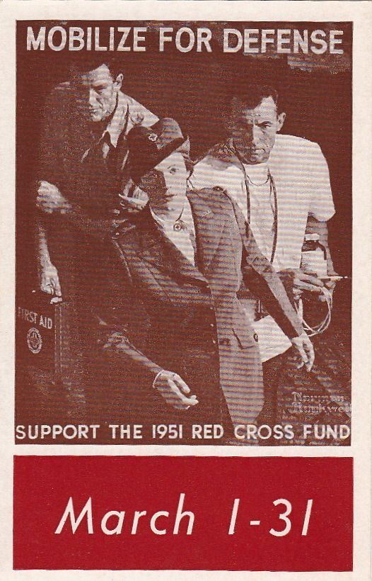 Postcard Red Cross Mobilize for Defense Support 1951 Red Cross Fund