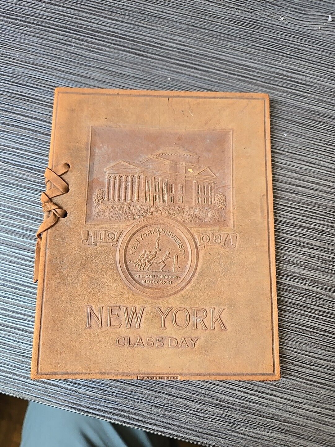 VTG 1908 New York University Class Day- NYU Commencement Leather Program - Rare