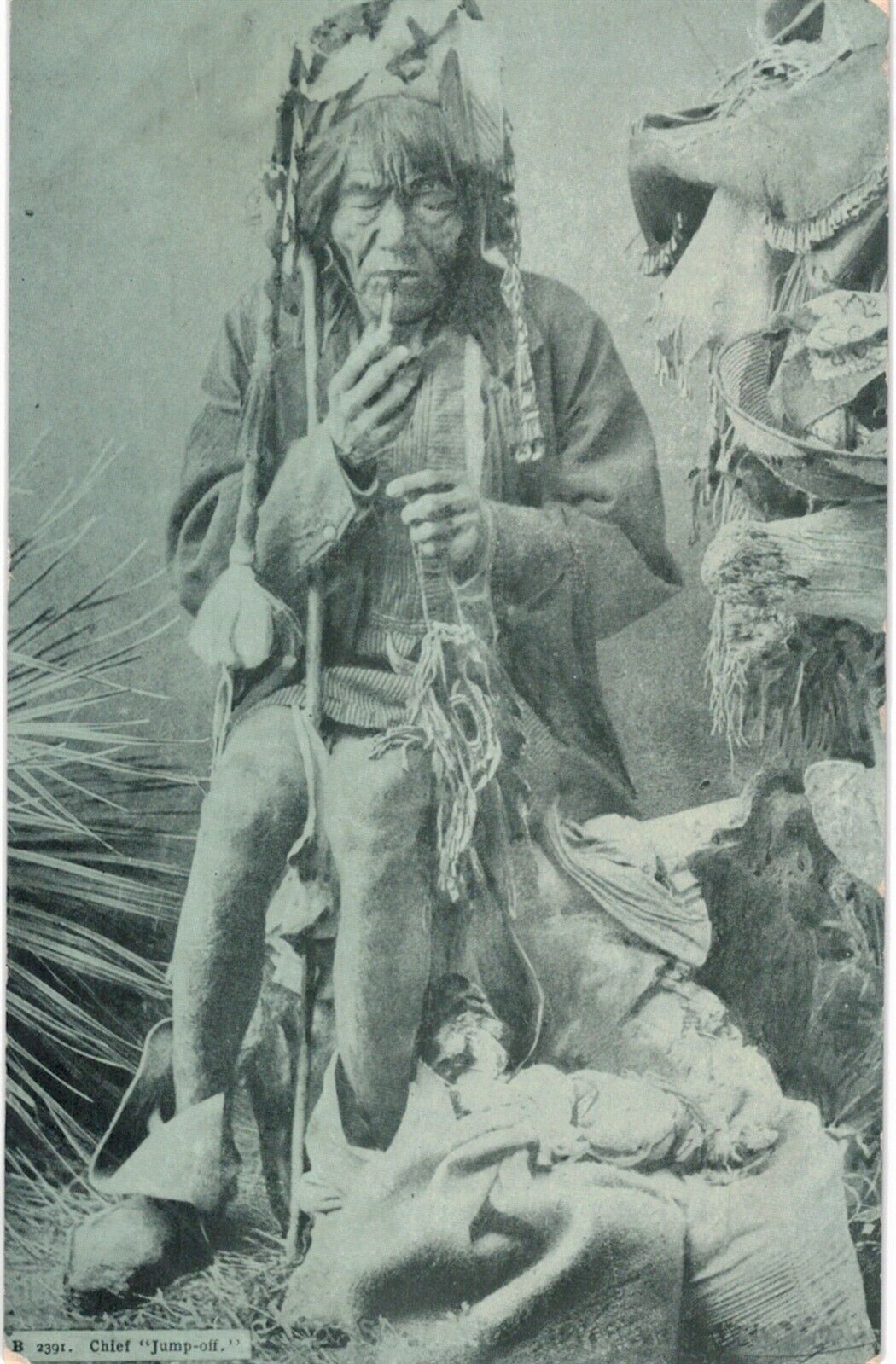 Chief Jump Off Weaving 1910 Unused Native American