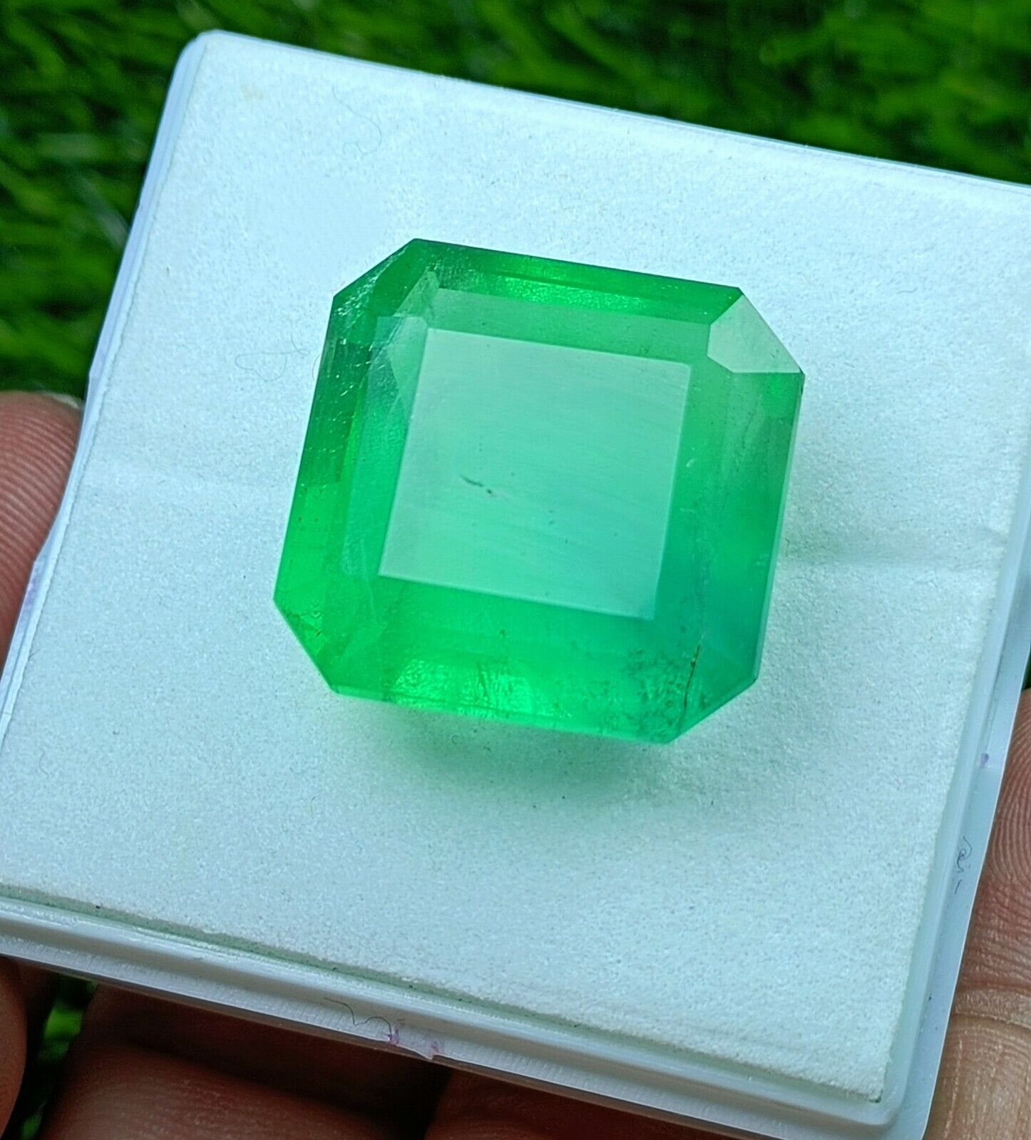62 CT Natural Green Color Faceted Fluorite with Nice Color & Clarity.  23x22 mms