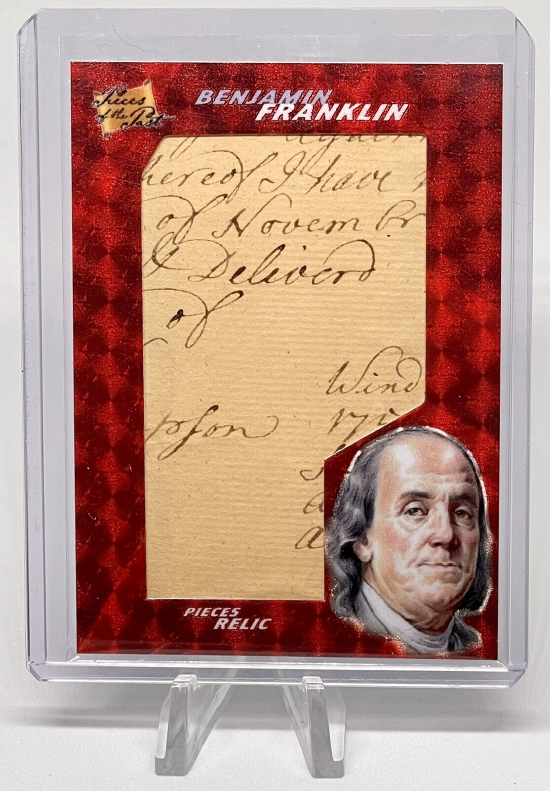 2022 PIECES OF THE PAST BENJAMIN FRANKLIN HAND WRITTEN DOCUMENT RELIC #1/1🔥