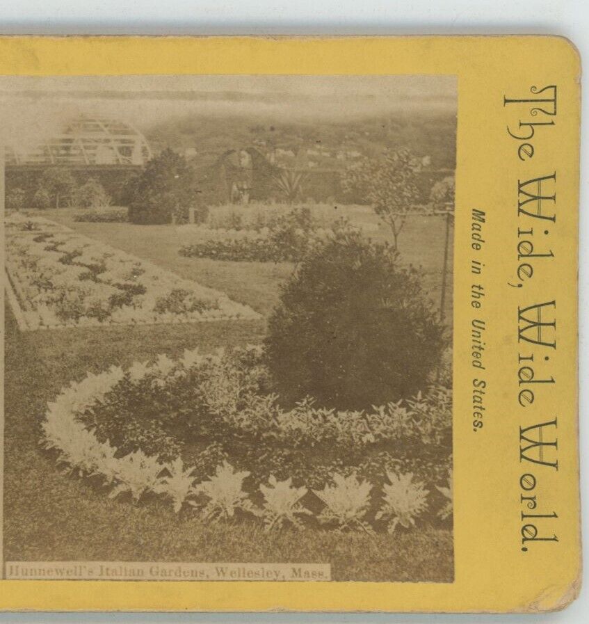 Hunnewell's Italian Gardens Wellesley Massachusetts Stereoview