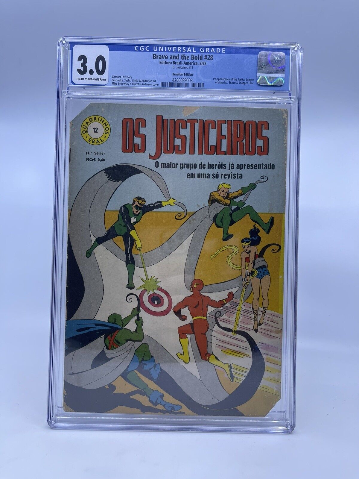 Brave And The Bold #28 August 1968 CGC 3.0 key Brazilian 1st Justice League RARE