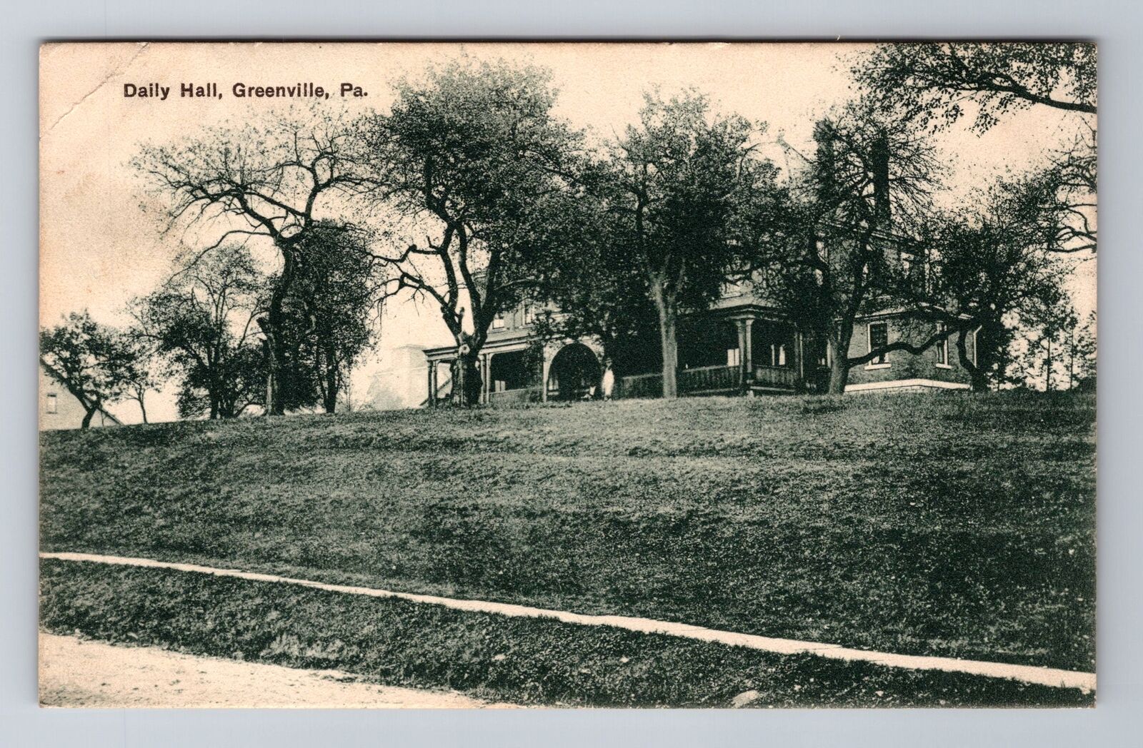 Greenville PA-Pennsylvania, Daily Hall, Antique Vintage Souvenir Postcard