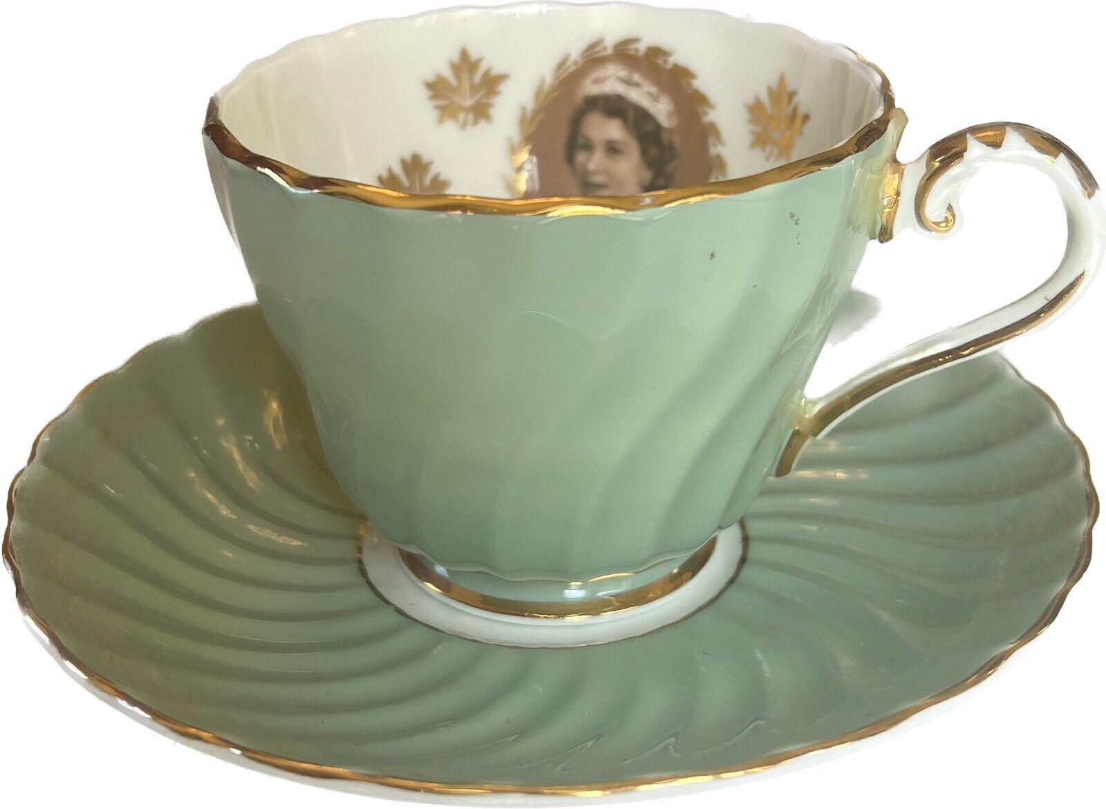 Queen Elizabeth II Commemorated Numbered (Ansley) Tea Cup & Saucer