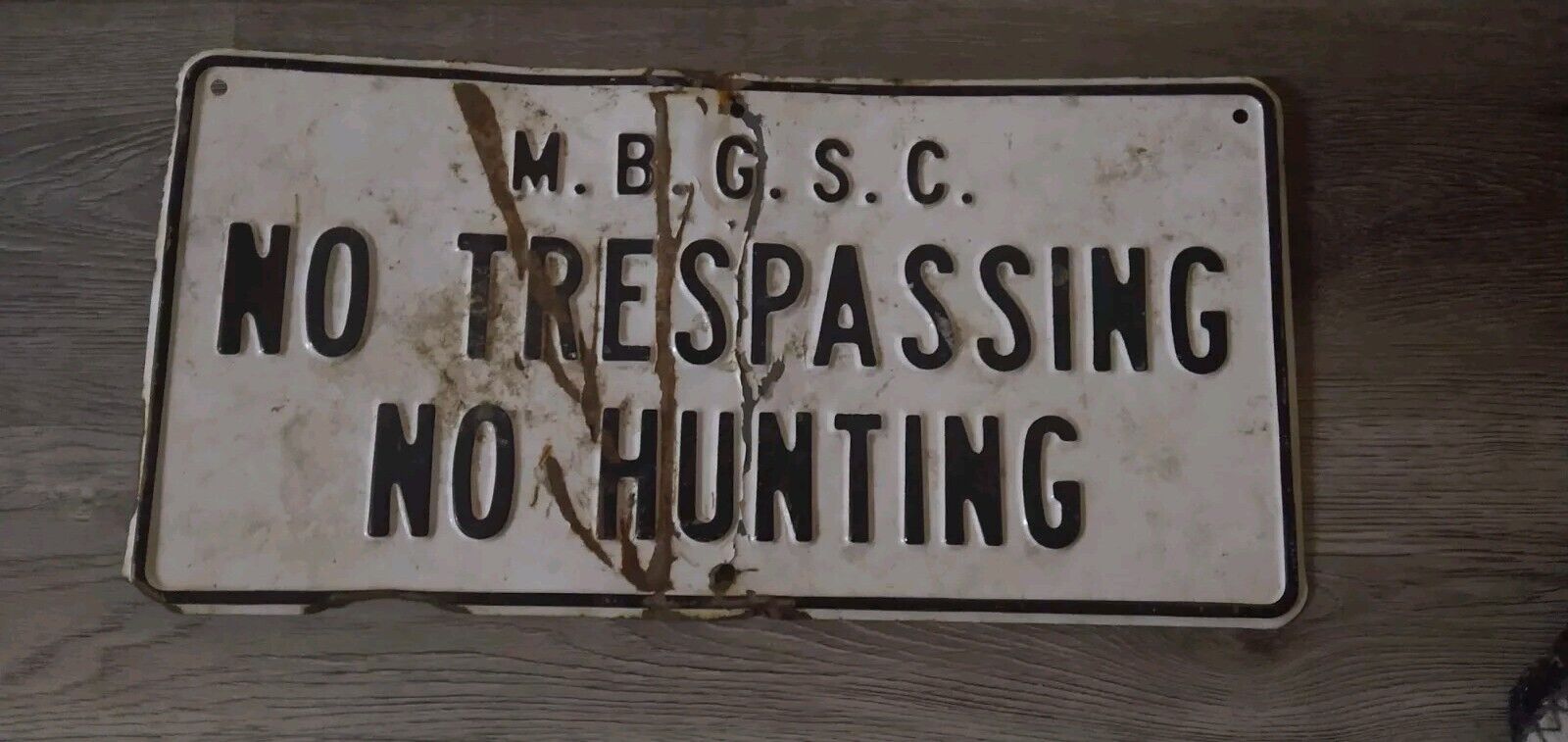Vintage Michigan Mitten Bay Girl Scout Camp No Hunting Sign