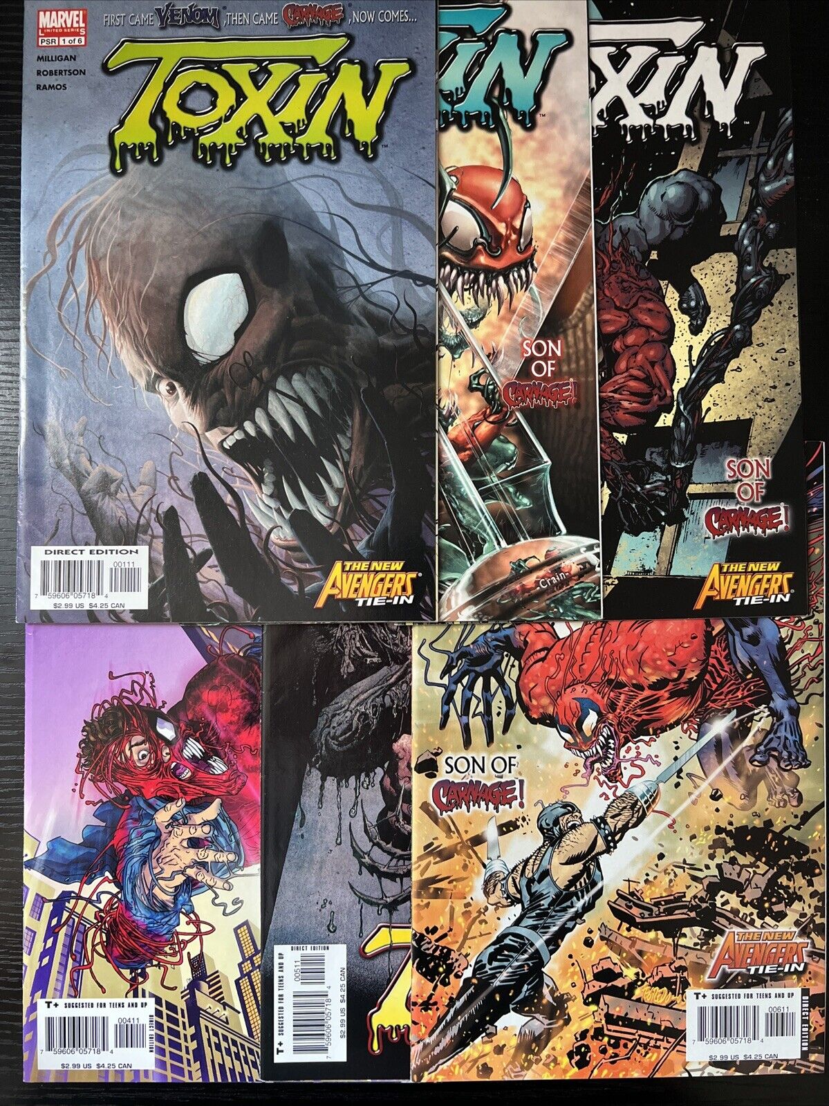 Toxin #1 2 3 4 5 6 1-6 Clayton Crain Marvel Comics Complete