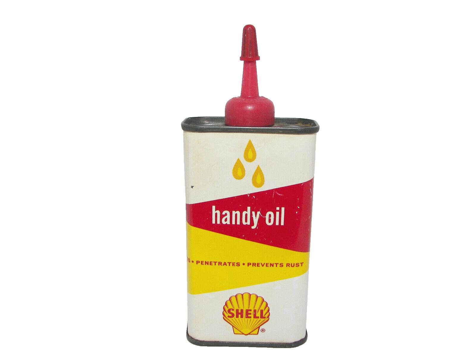 Vintage Advertising SHELL 4 Oz Handy Oil Can Household Oiler Tin
