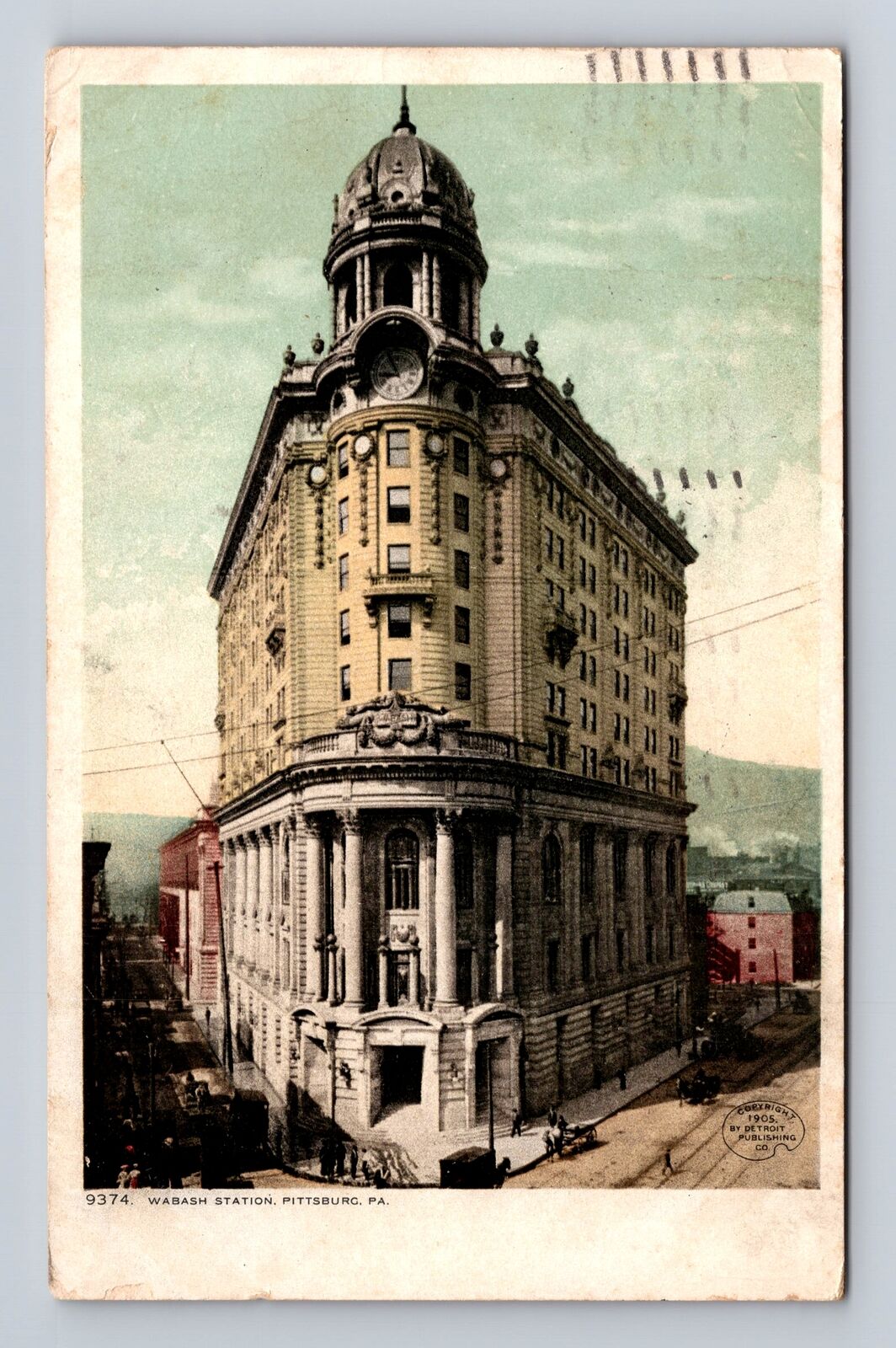 Pittsburg PA-Pennsylvania, Wabash Station, Antique, Vintage c1907 Postcard