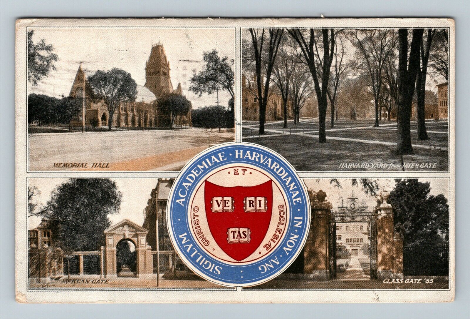Cambridge MA-Massachusetts, Official Harvard Series #5 Seal, Vintage Postcard