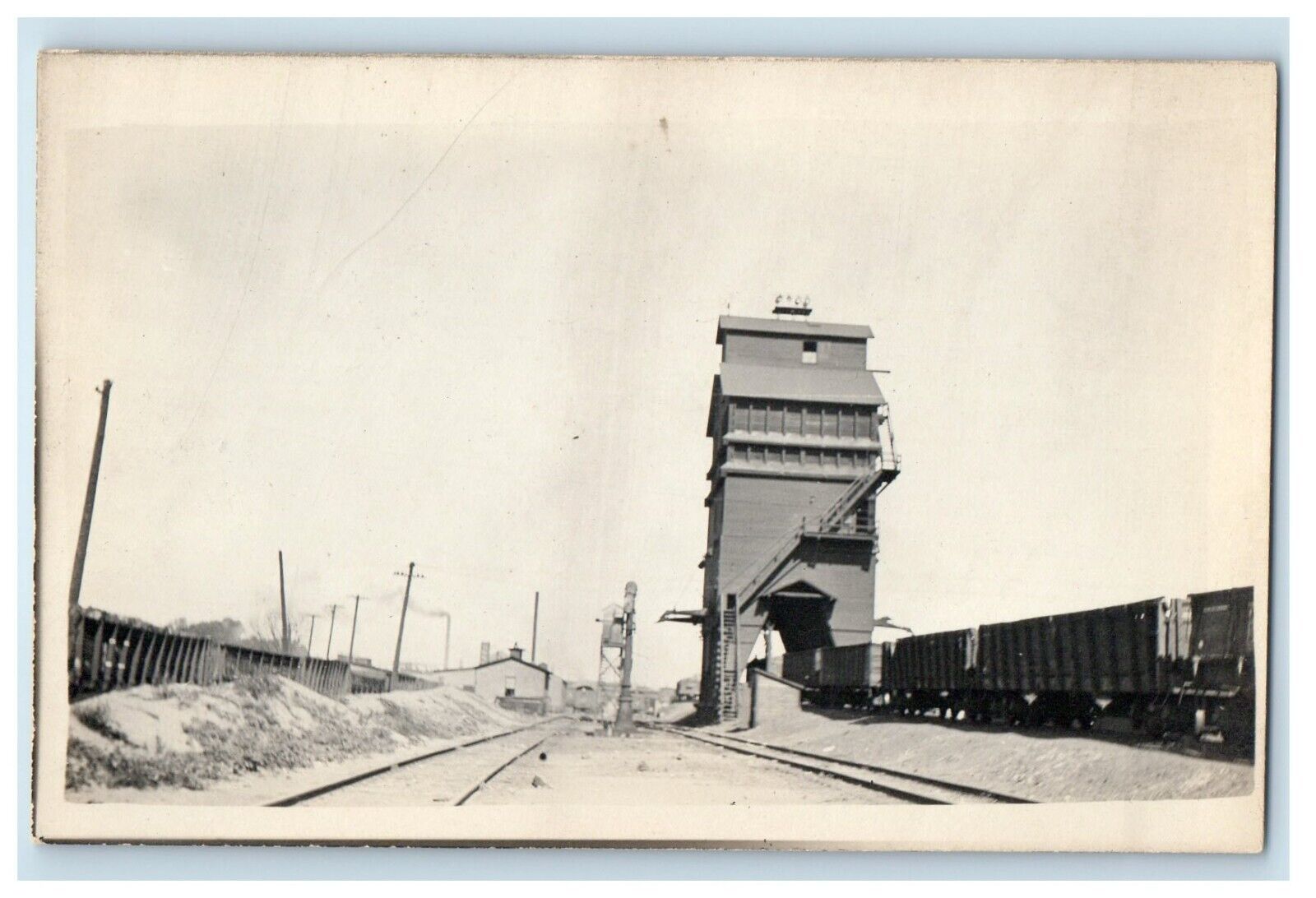 c1910's St. Paul MN, Train Railroad Coaling Tower RPPC Photo Antique Postcard