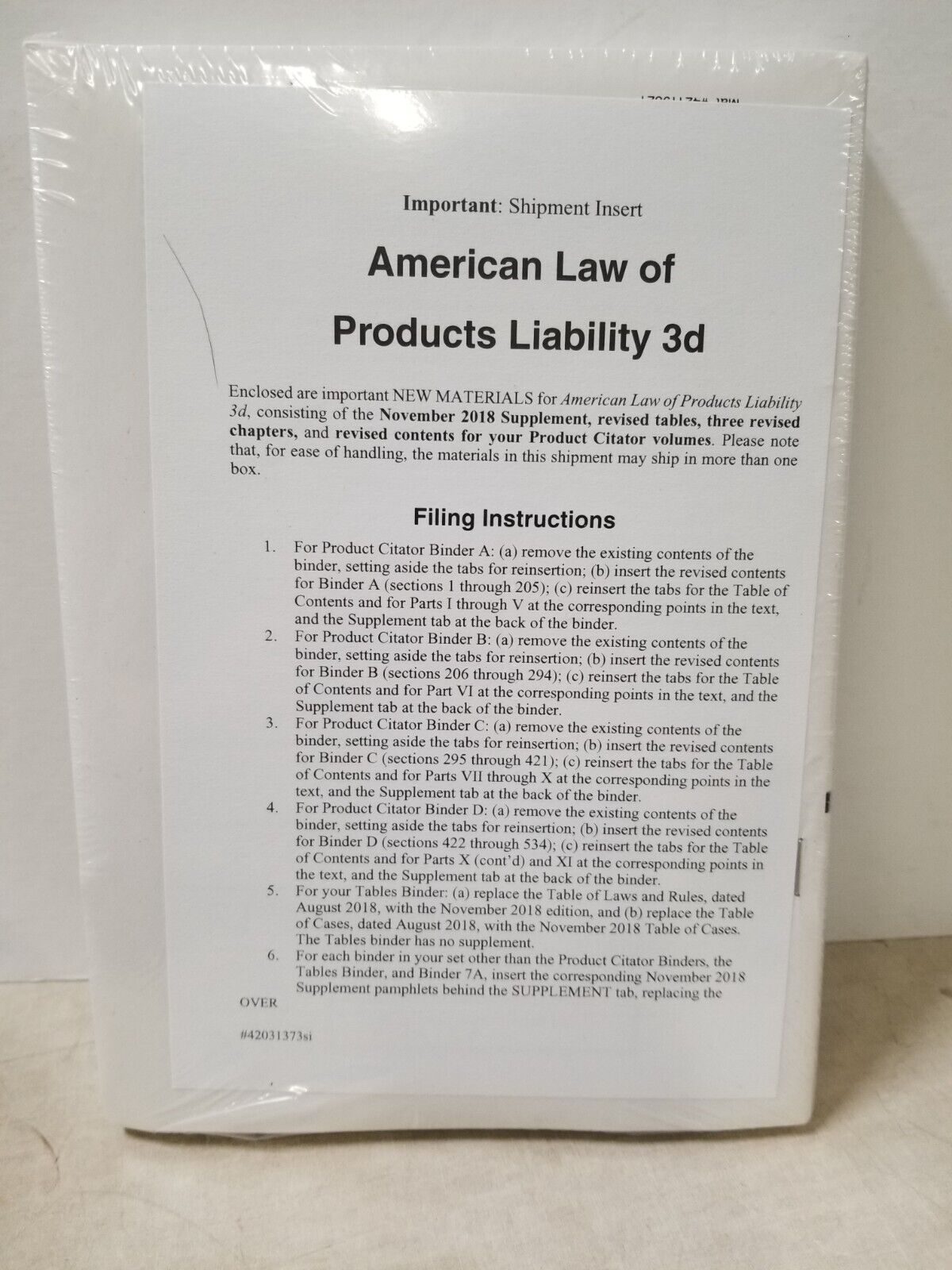 American Law Of Products Liability 3d lose Leaf