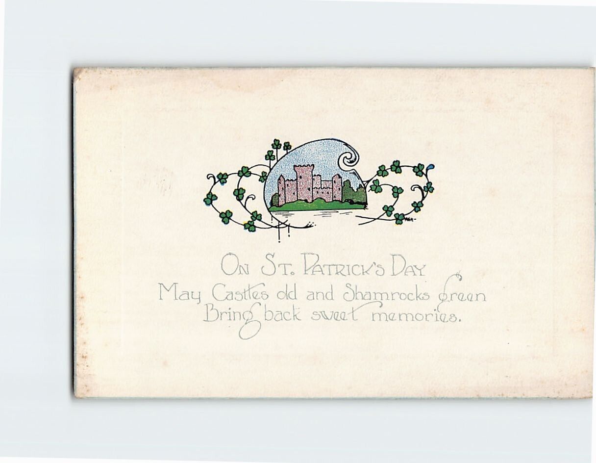 Postcard On St. Patrick's Day Castle Art Print