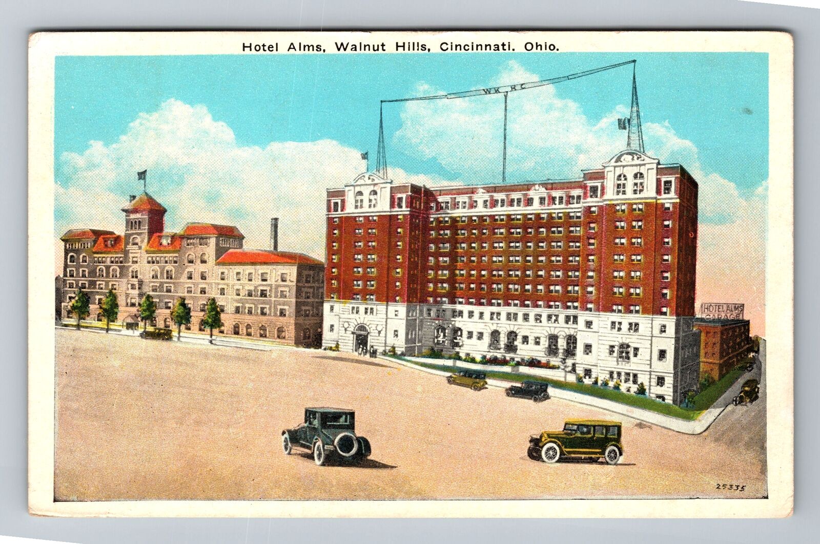 Cincinnati OH-Ohio, Hotel Alms, Walnut Hills, Advertising c1934 Vintage Postcard