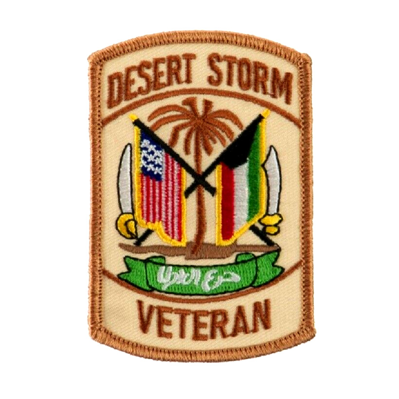 MILITARY EMBROIDERED PATCH - DESERT STORM VETERAN -- IRON-ON -- NEW 3\
