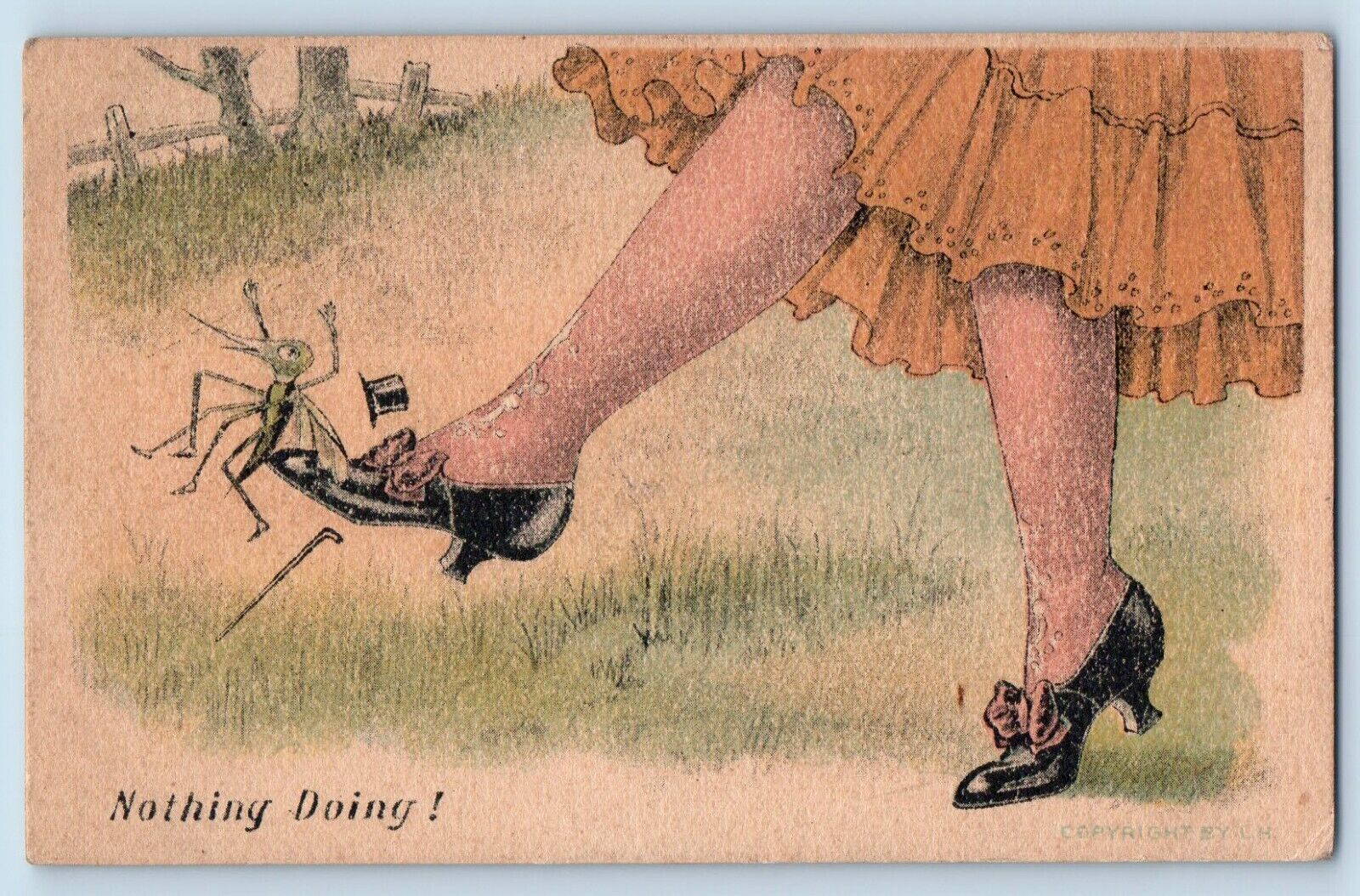 Boyden Iowa IA Postcard Girl Feet Mosquito Bite Nothing Doing 1911 Antique