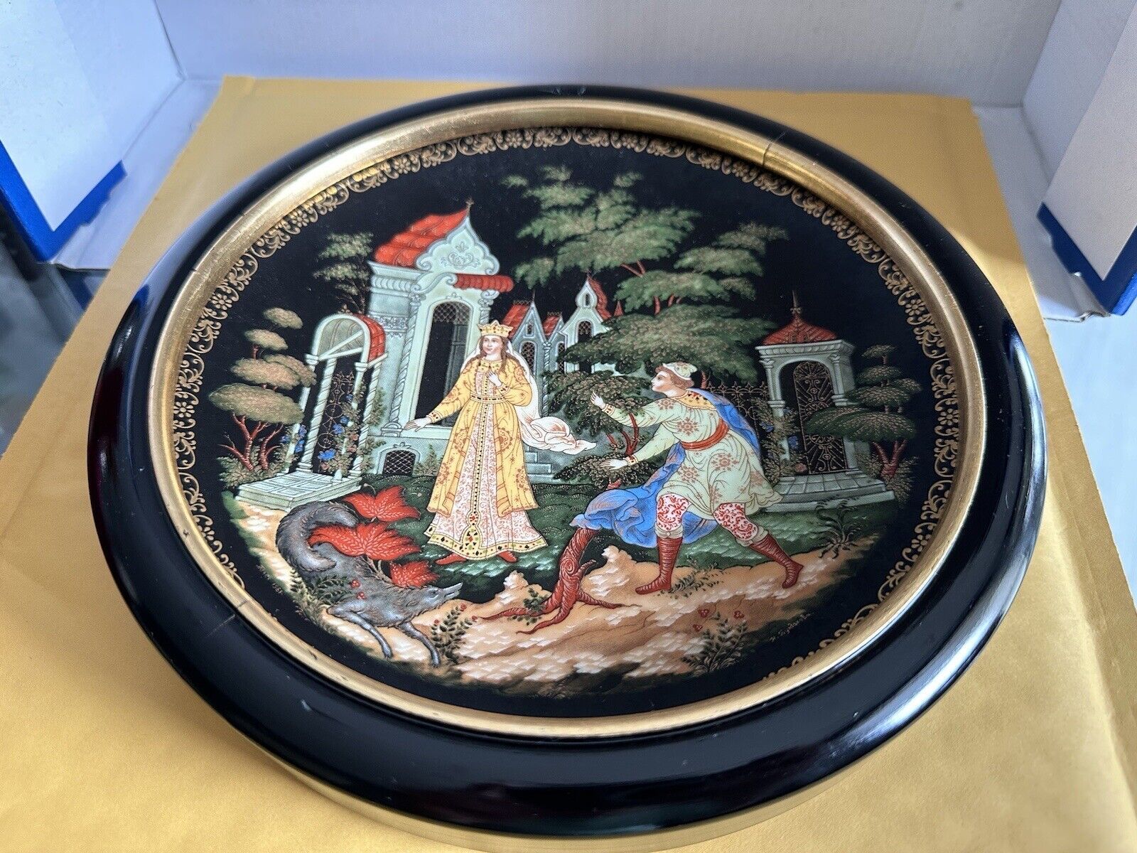Three VTG Russian Plates by Bradford Exchange LOMONOSOV Porcelain Factory