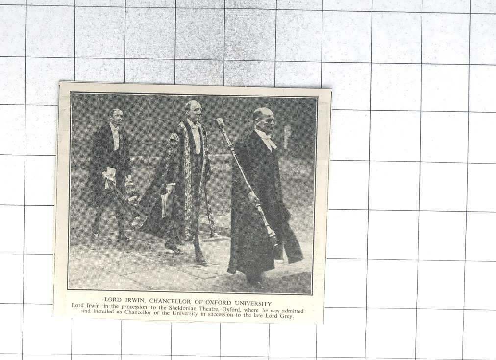 1933 Lord Irwin Chancellor Of Oxford University