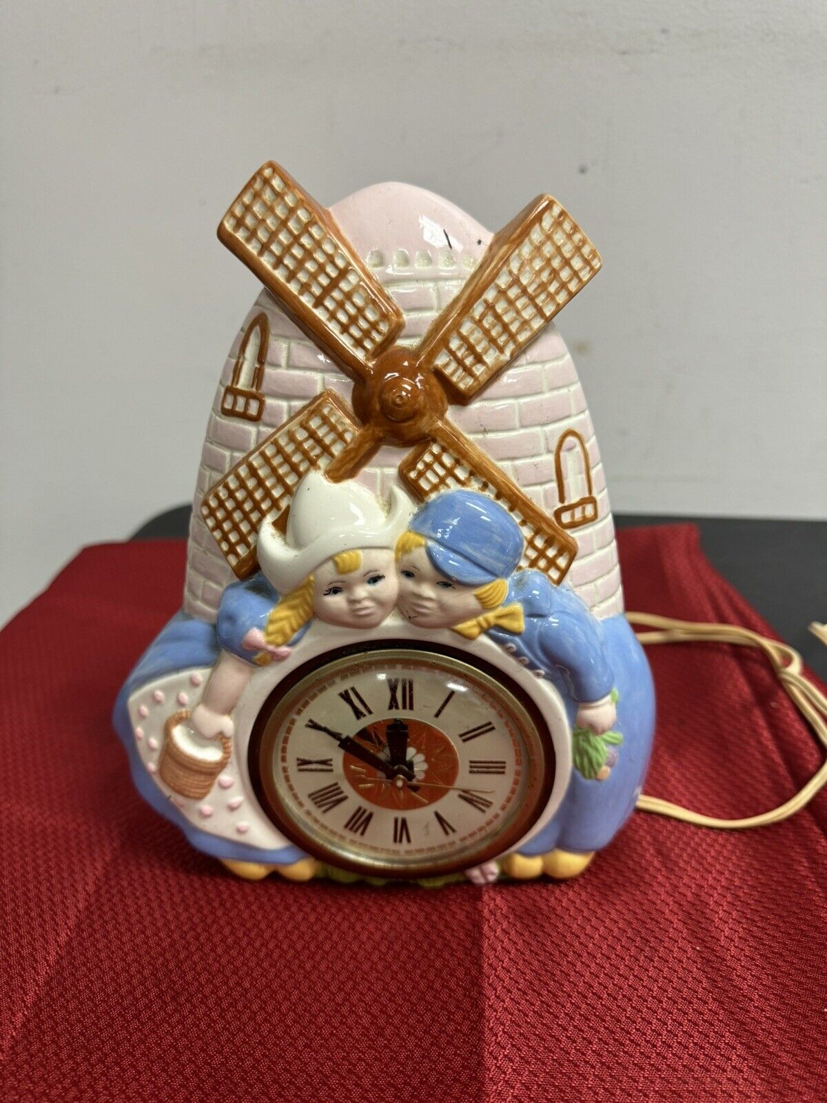 Vintage Lanshire Ceramic Wall Clock Works 