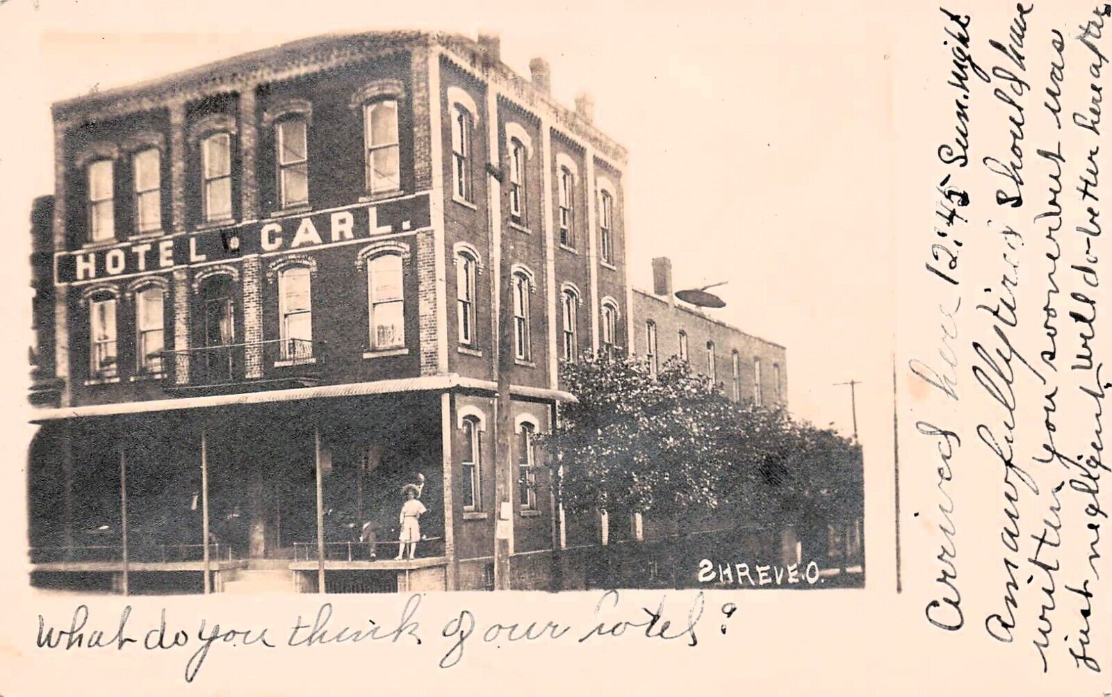RPPC Shreve Ohio Hotel Carl Wheaton Market Street c1906 Photo Postcard E10