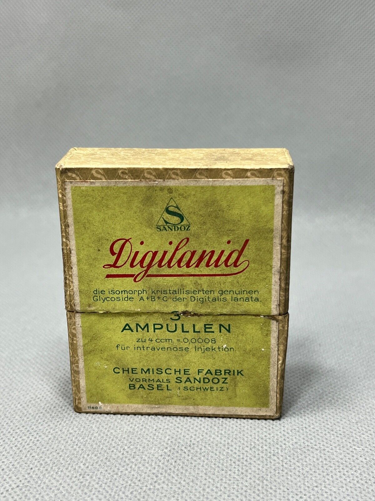 1930 Sandoz Antique Pharmacy Apothecary Digilanid 3amp NOS Sealed Albert Hofmann