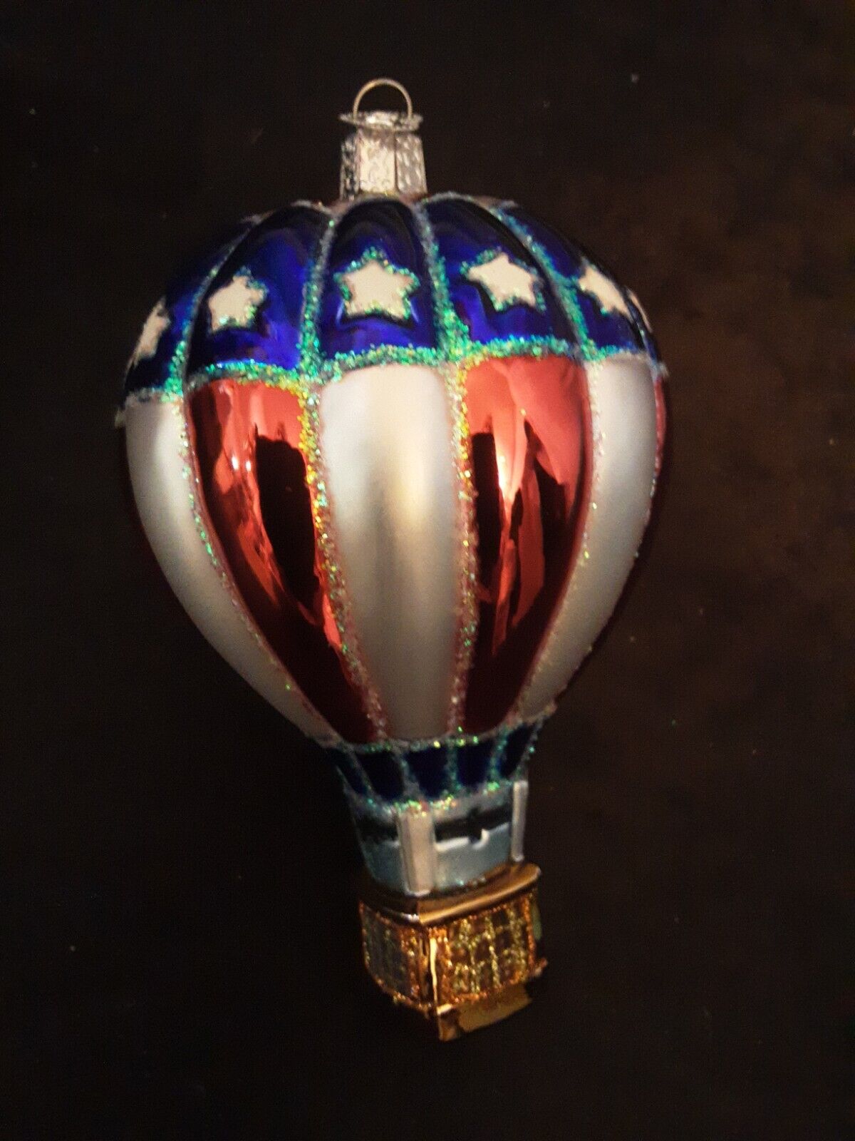 OWC Old World Christmas Blown Glass Hot Air Balloon, Patriotic, 5\