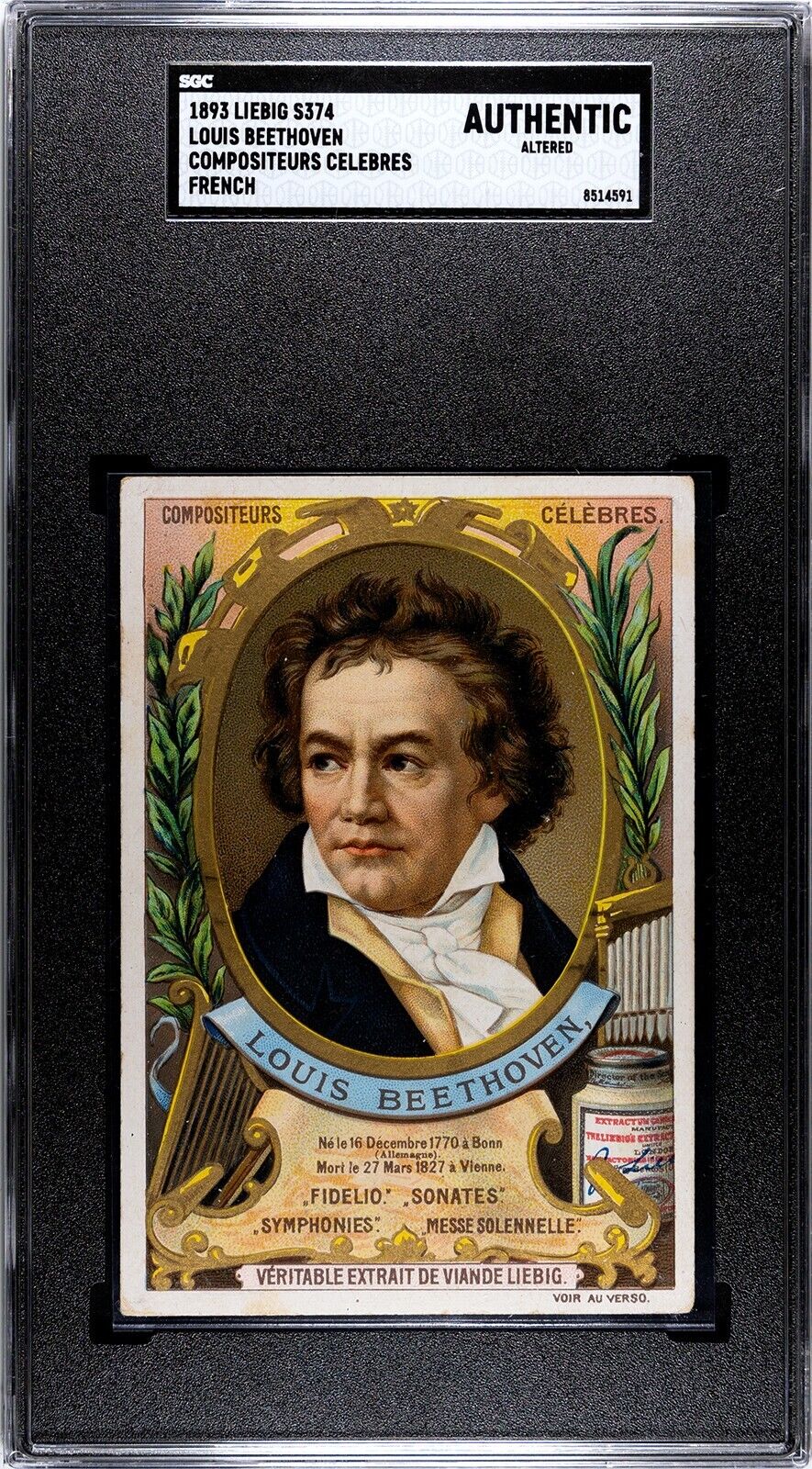 1893 Liebig S374 Louis (Ludwig) von Beethoven Trade Card SGC A