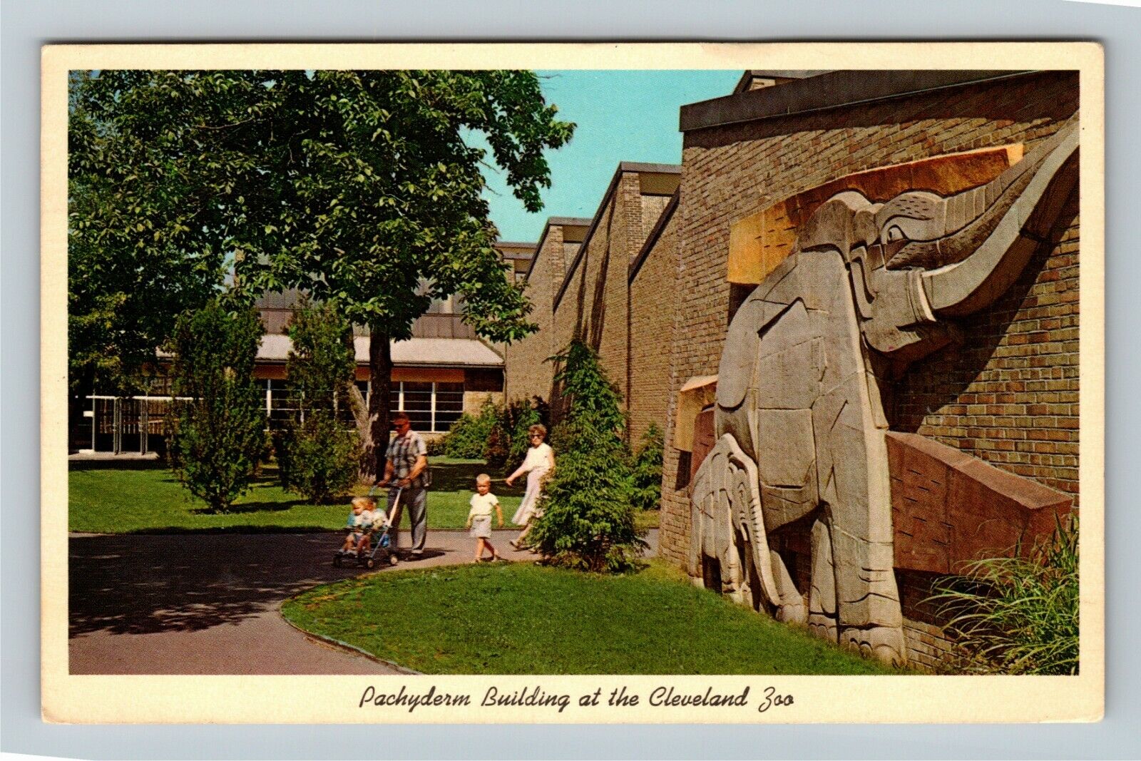 Cleveland OH-Ohio, Cleveland Zoo, Pachyderm Building, Vintage Postcard