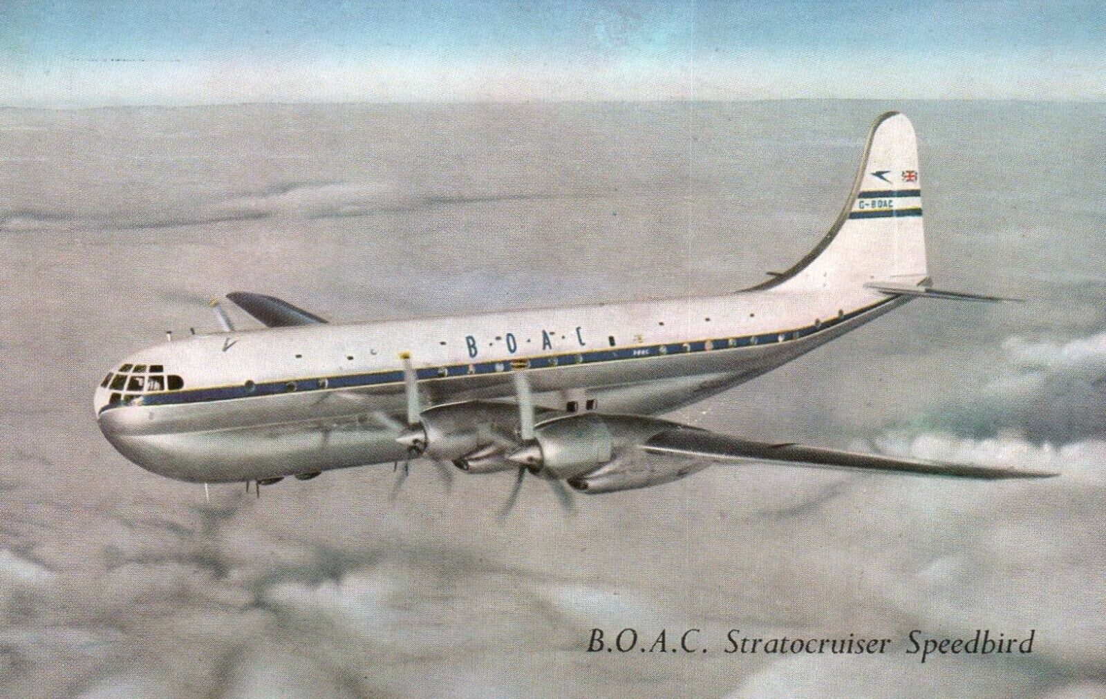 B O A C Airline Stratocruiser Speedbird Vintage Postcard