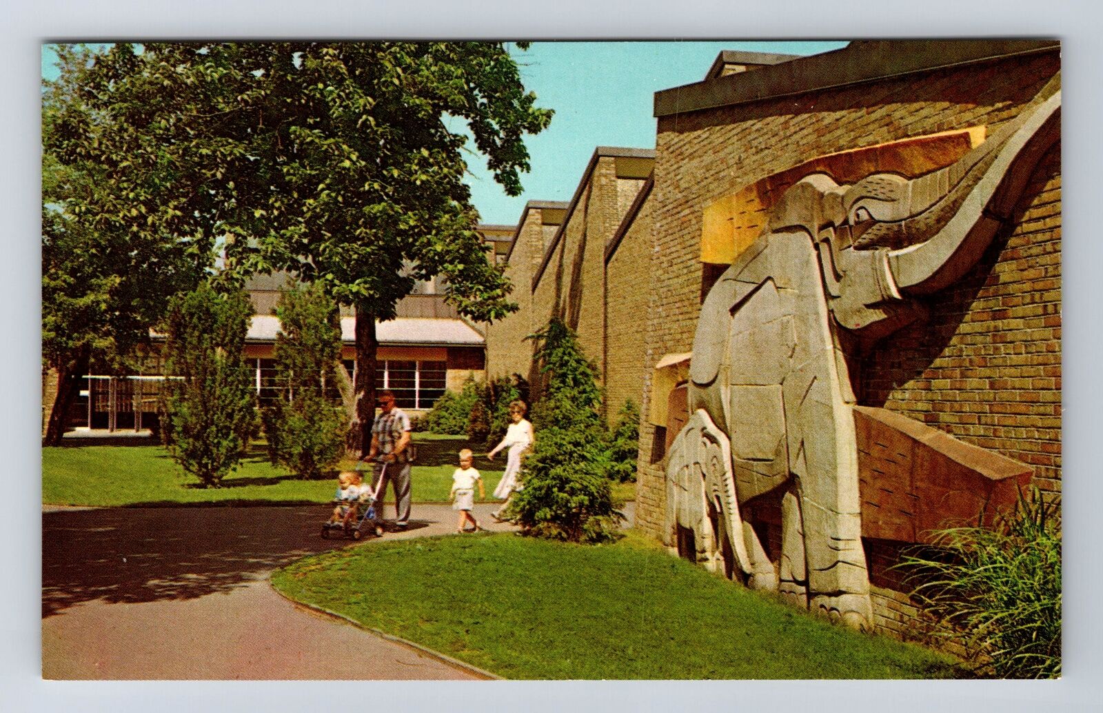 Cleveland OH-Ohio, Cleveland Zoo, Pachyderm Building, Antique Vintage Postcard