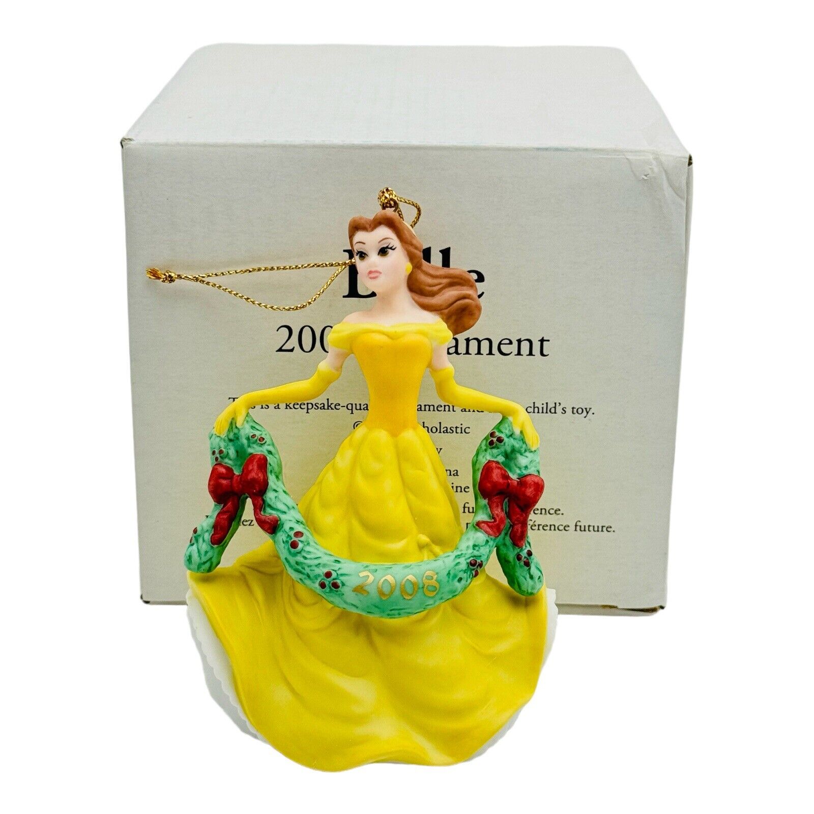 Disney Early Moments Belle Christmas Ornament NEW IN BOX 2008