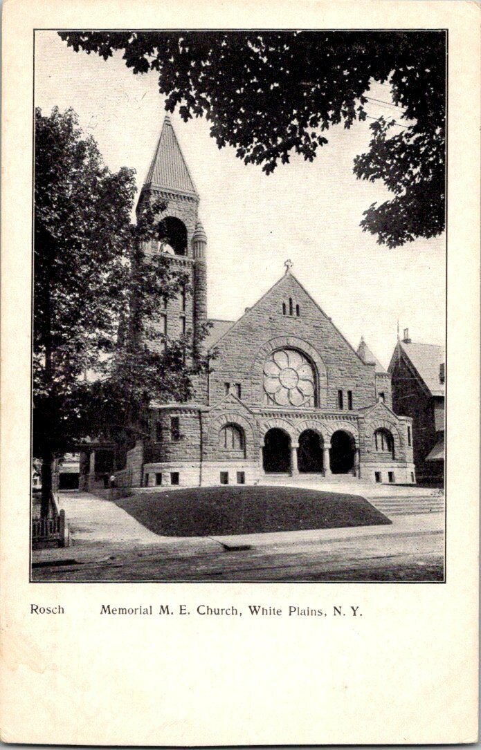 1905. WHITE PLAINS, NY. MEMORIAL M.E. CHURCH. POSTCARD MM5
