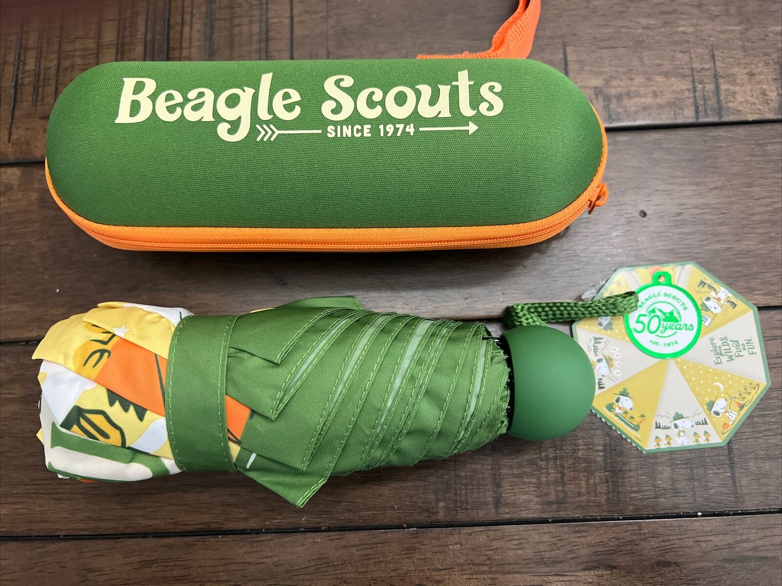 2024 Hallmark Peanuts® Beagle Scouts Find the Fun Umbrella With Case 50 Years