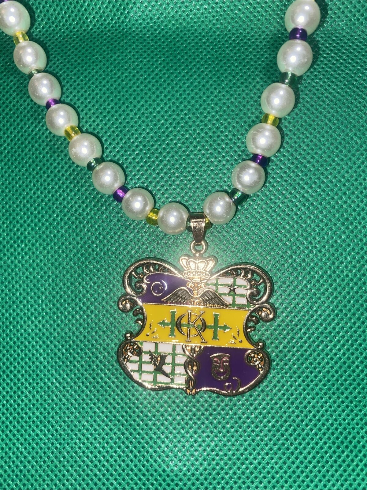 Krewe Of Hermes Drop Pearl Necklace New Orleans Mardi Gras Carnival 24in Stretch